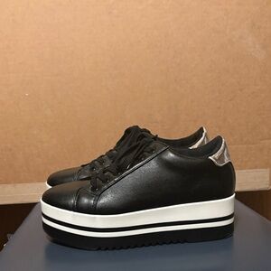 Steve Madden Black and White Platform Sneakers